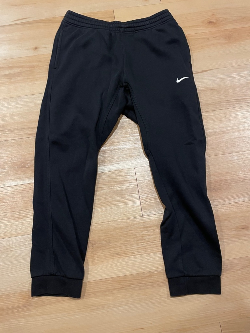 Nike Black Men's Athletic Joggers with White Swoosh